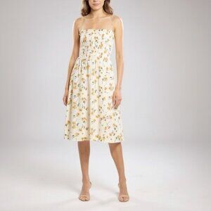 Reformation Sable Midi Dress Floral Smocked Sundress Size Small